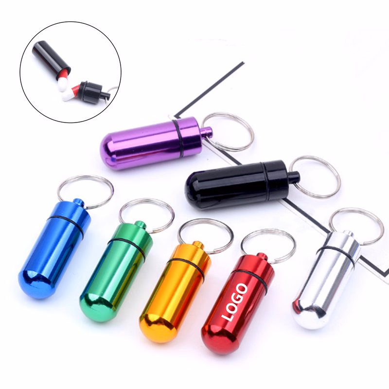 Aluminum Pill Box Keychain