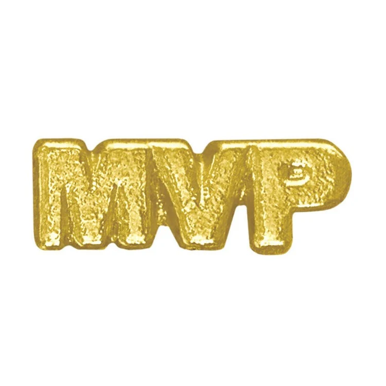 MVP Bright Gold Chenille Lapel Pin 1