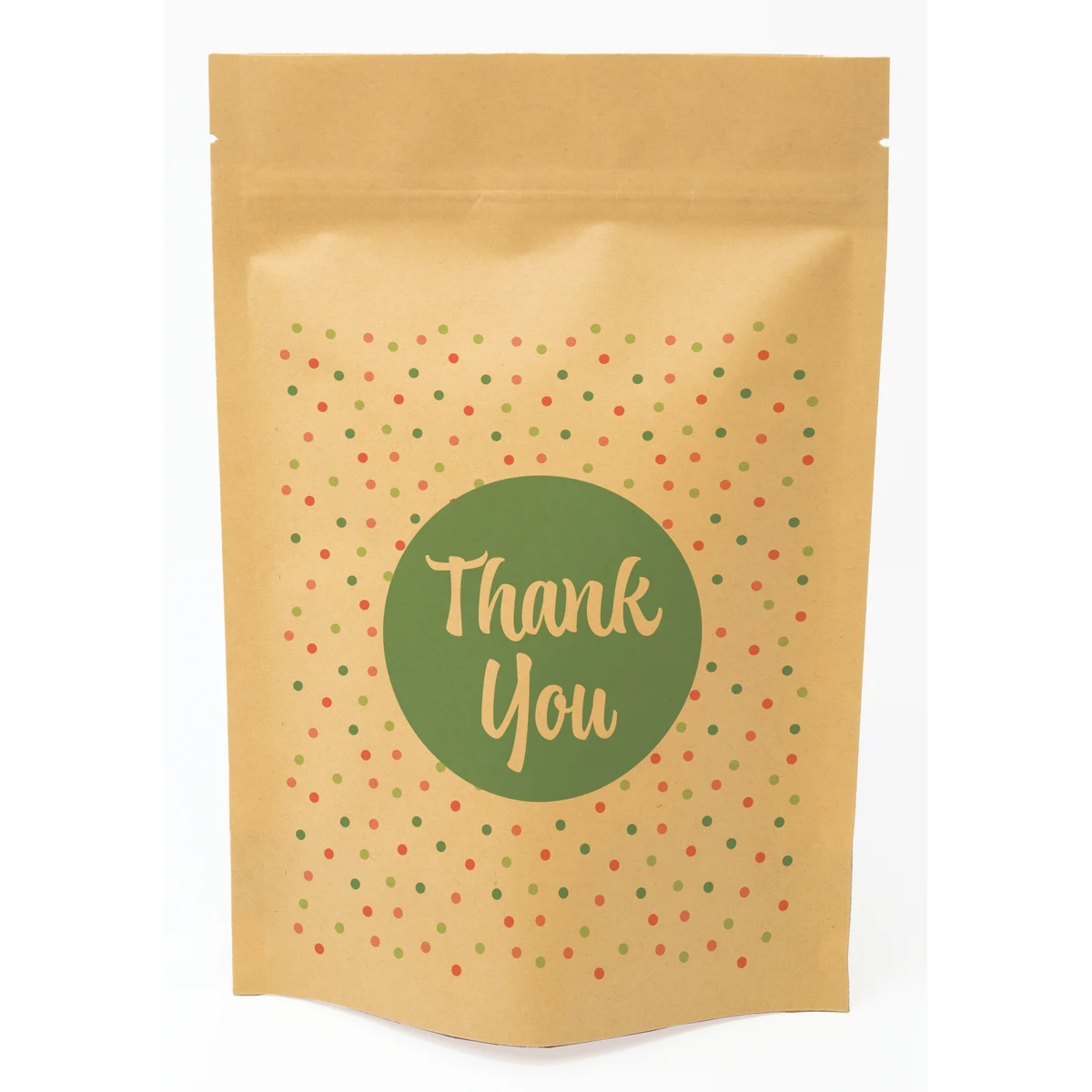Polka Dots Predesigned Kraft Barrier Pouch (6"W x 9"H x 3"D) 1