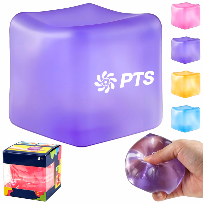 Squishy Ice Cube Stress Relief Fidget Toy With Colorful Gift Box