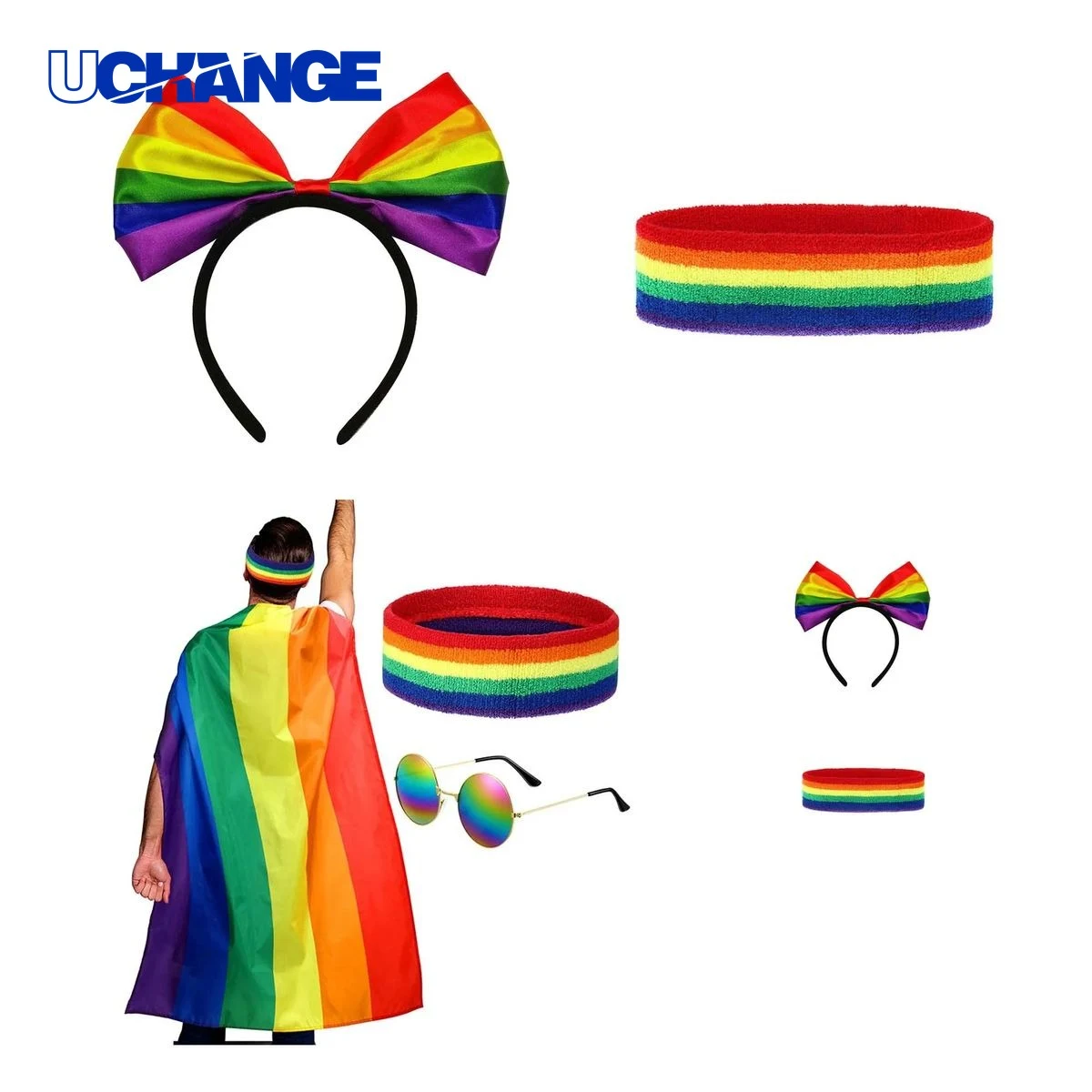 Rainbow Costume Set with Headpiece 1