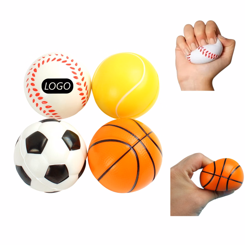 Sports Stress Ball PU Material 2.36'' Soccer Basketball