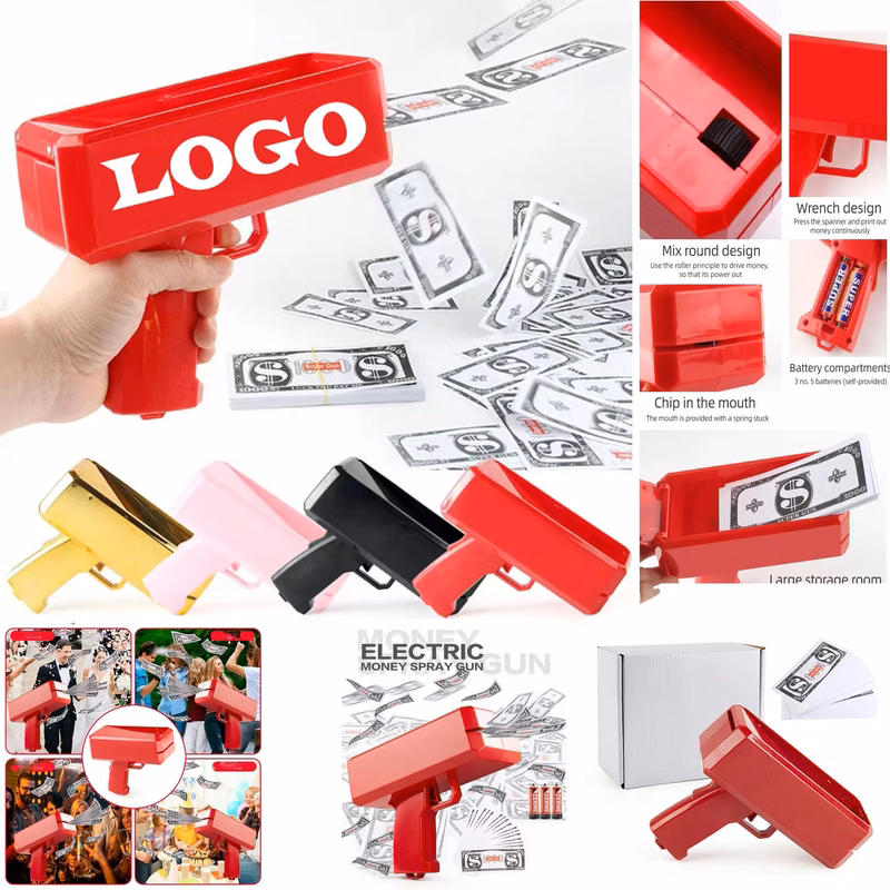 Plastic Electric Gun Gives Away 100 Banknotes