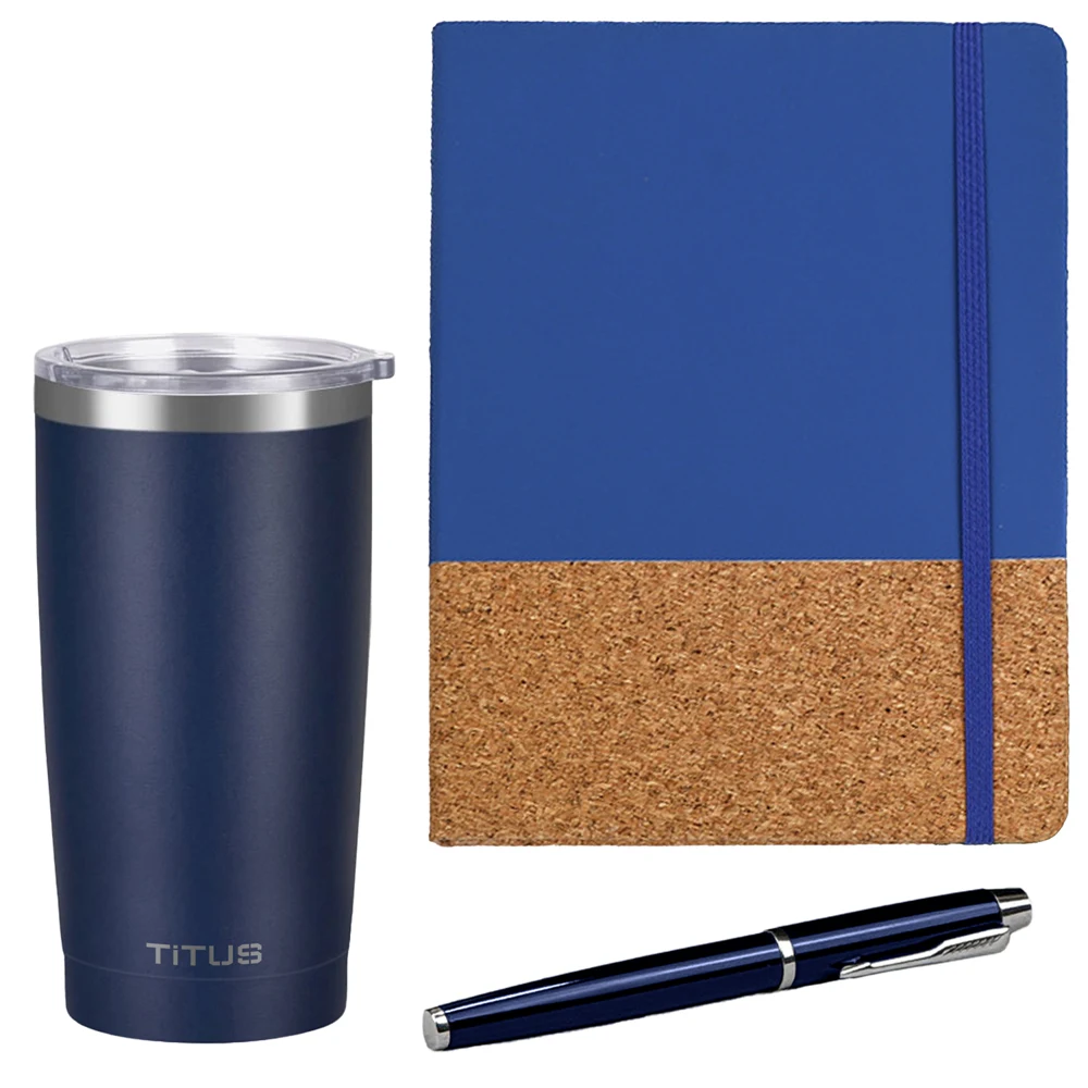 TiTUS® 20 oz Insulated Tumbler, Mulch Executive Notebook & Pen Gift Set 1