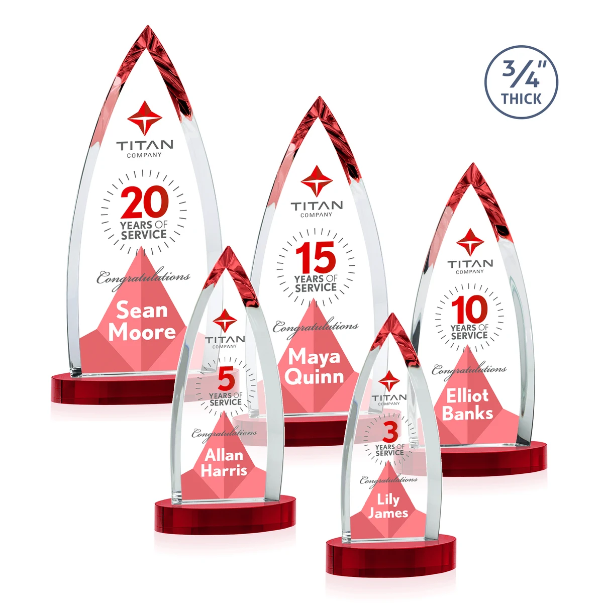 Shildon VividPrint™ Award on Alberton Base - Red 1