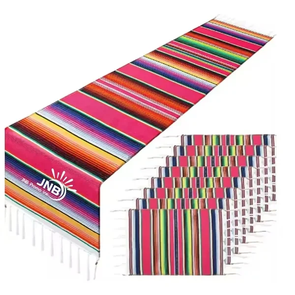 Exquisite Handwoven Mexican Serape Blanket - A Vibrant Piece 1
