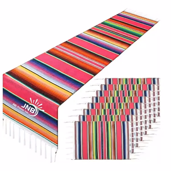 Exquisite Handwoven Mexican Serape Blanket - A Vibrant Piece