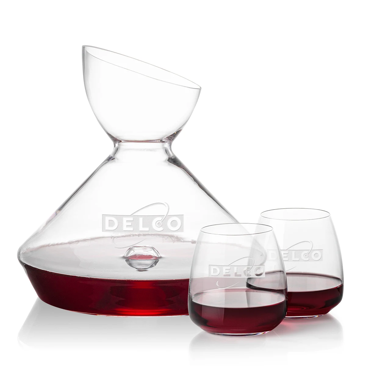 Woodbury Carafe & Hogarth Stemless Wine 1