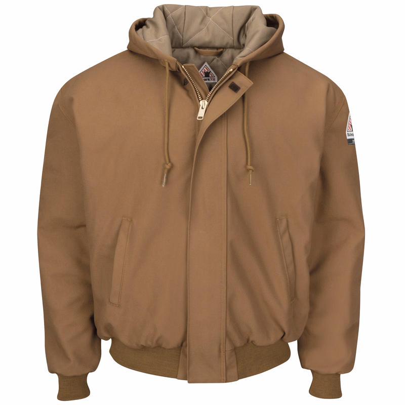 Bulwark® Men's Heavyweight FR Insulated Brown Duck Hooded Jacket