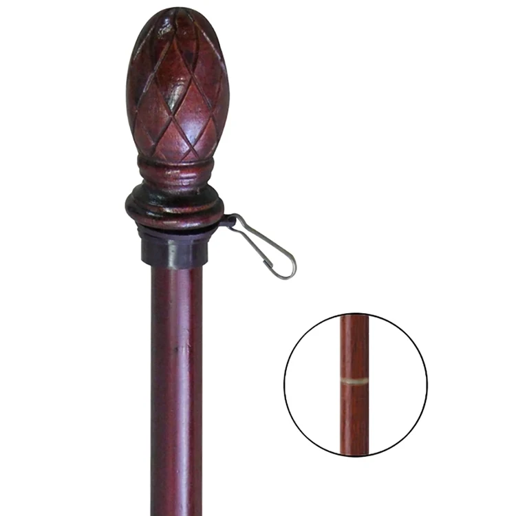 5' x 1" Dark Mahogany 2-Piece Pole 1