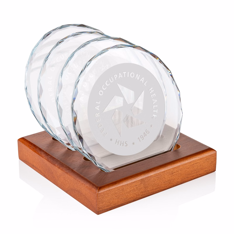 Porterfield Coasters - Set of 4 on Walnut Base