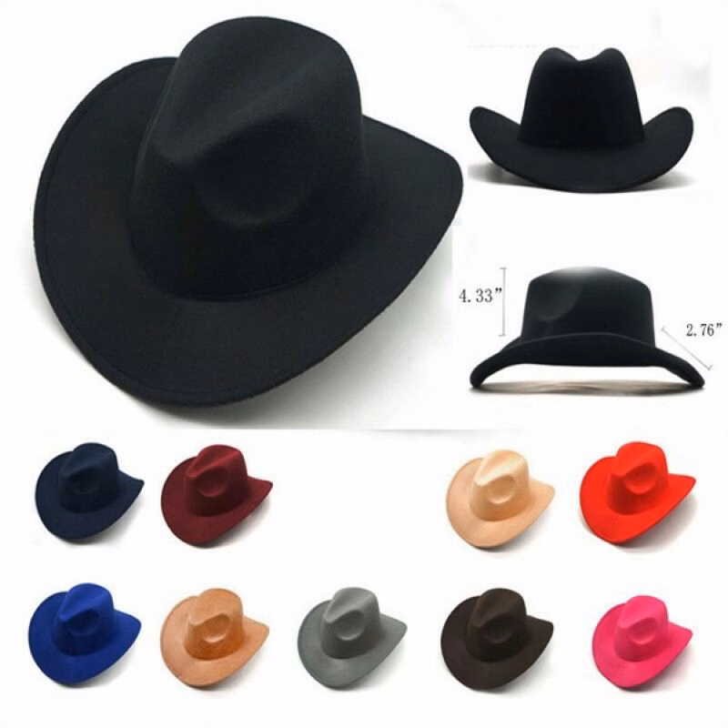 Custom Icon Black Felt Cowboy Hat