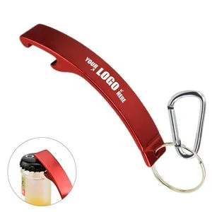 Aluminum Bottle Opener Arc Shaped With Carbiner 1