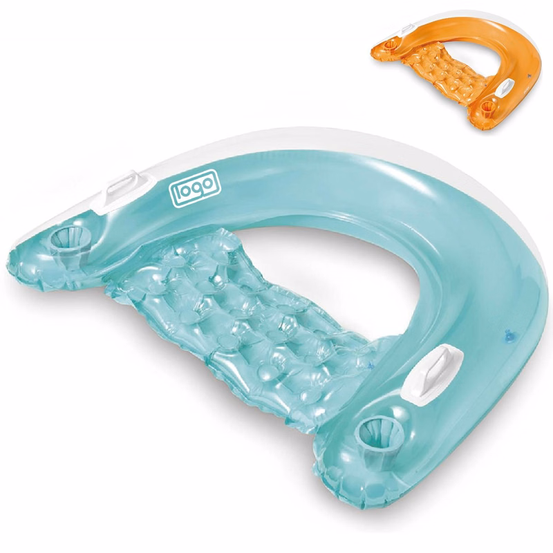 Inflatable PVC Pool Float Lounge Chair with Cup Holder