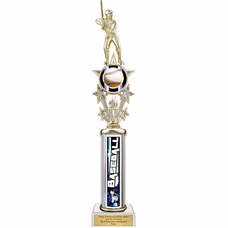 Trophy, 18" Action Matrix Blue Baseball 1 column