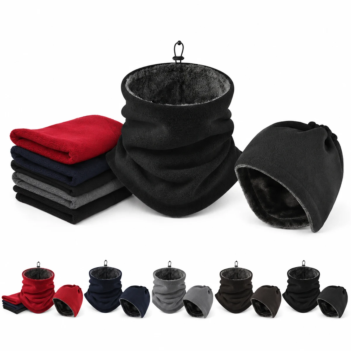 Outdoor Dual-Layer Windproof Fleece Neck Scarf 1
