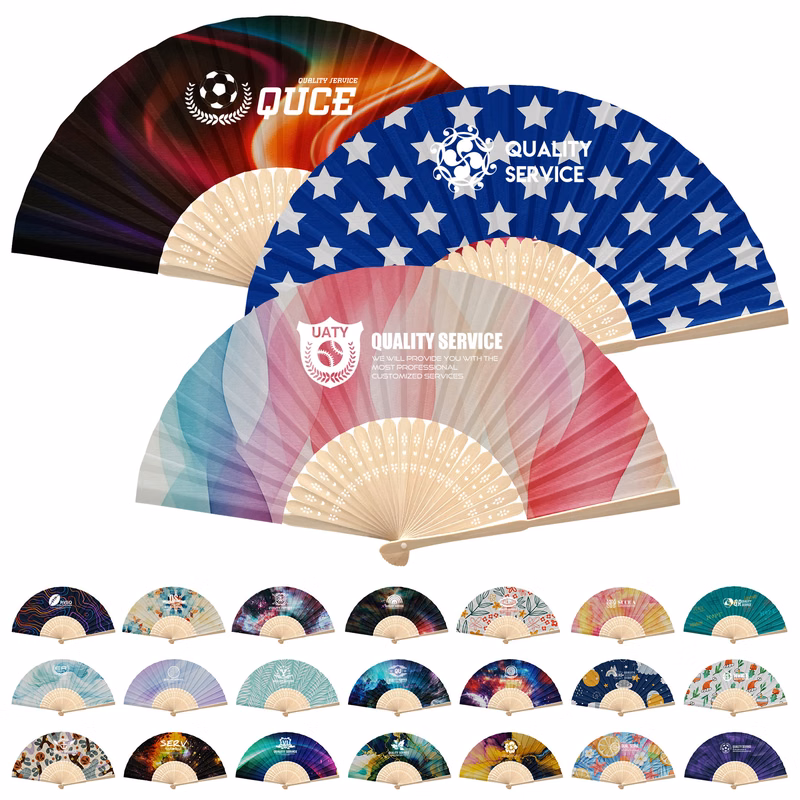Bamboo Handle Folding Fans