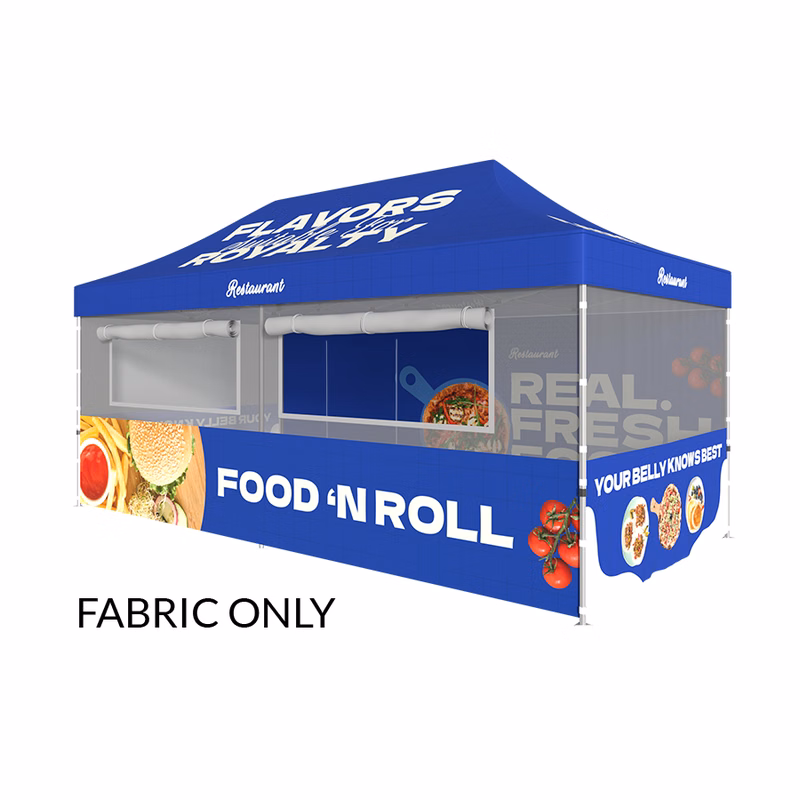 10'x20' Food Vendor Tent Kit - Fabric Only 1 Side Imprint
