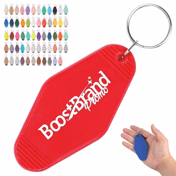 Custom Canvas 3.54 Inch Motel Keychain Tag — Full-Color Branded Key Organizer