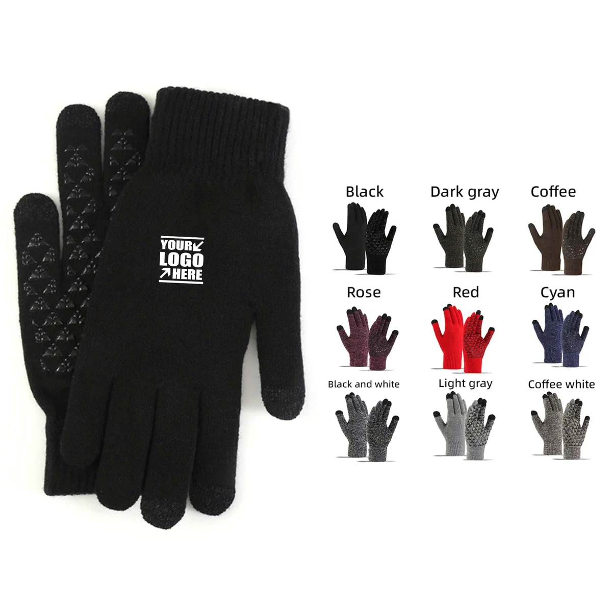 Winter Anti-Slip Knit Gloves Touchscreen Warm 1