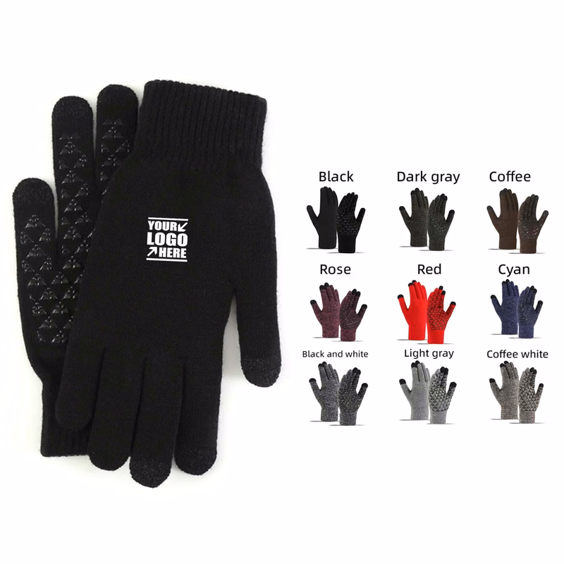 Winter Anti-Slip Knit Gloves Touchscreen Warm