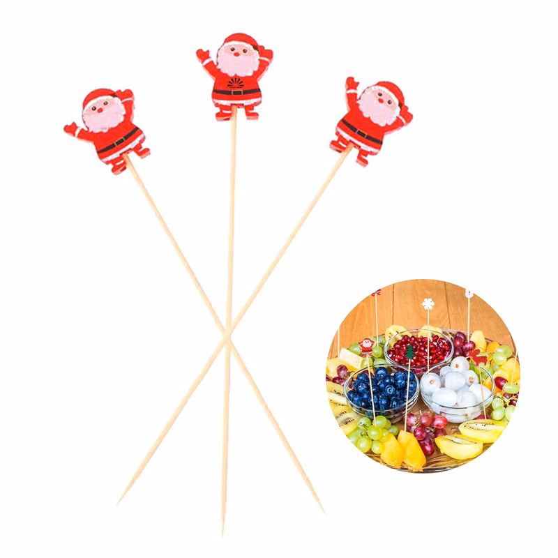 50PCS Customizable Christmas Bamboo Sticks for Parties