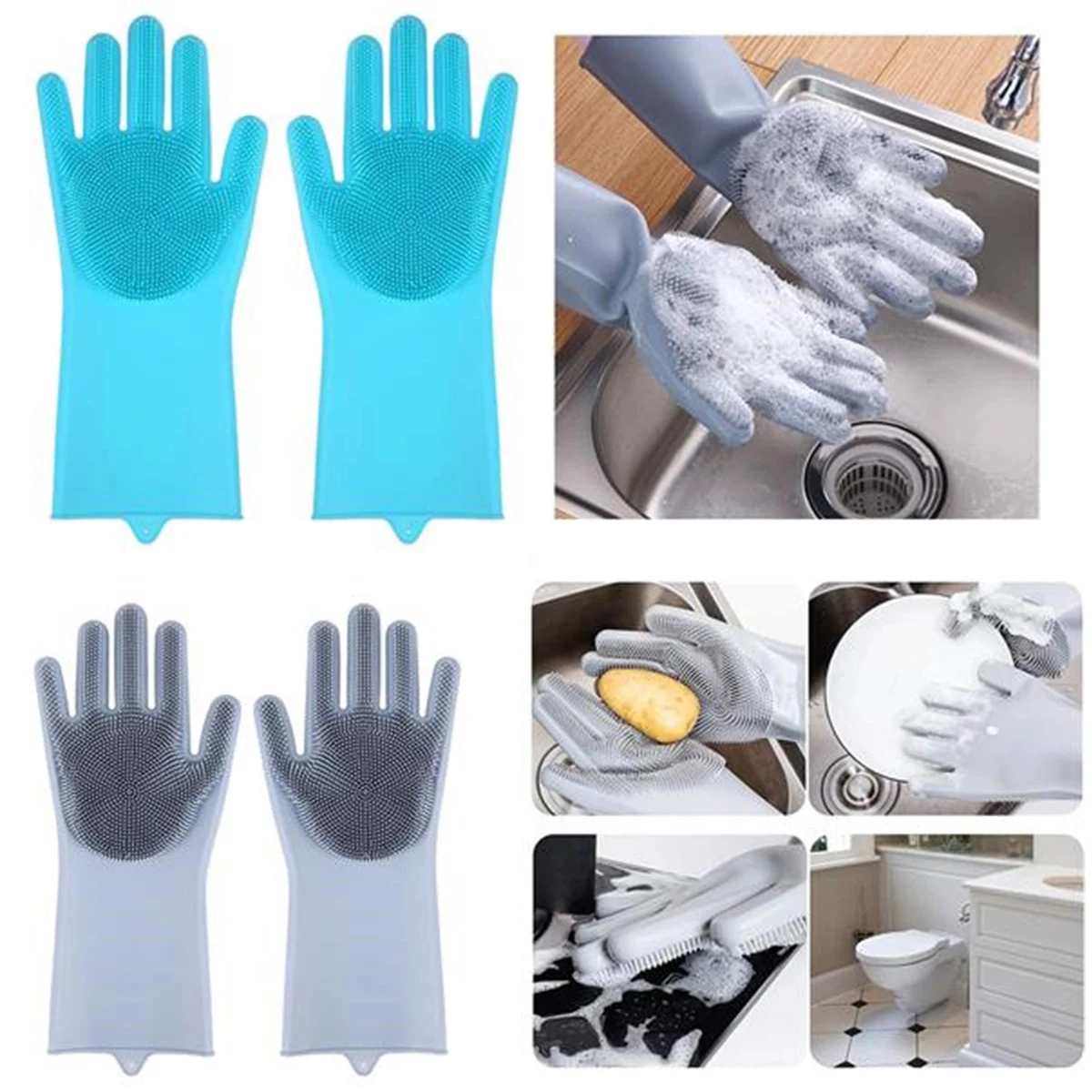Silicone Dishwashing Gloves for Kitchen 1