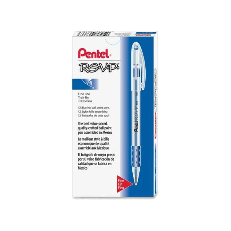 R.S.V.P. Ballpoint Pens - Blue Fine 0.7mm 12 Pack 1