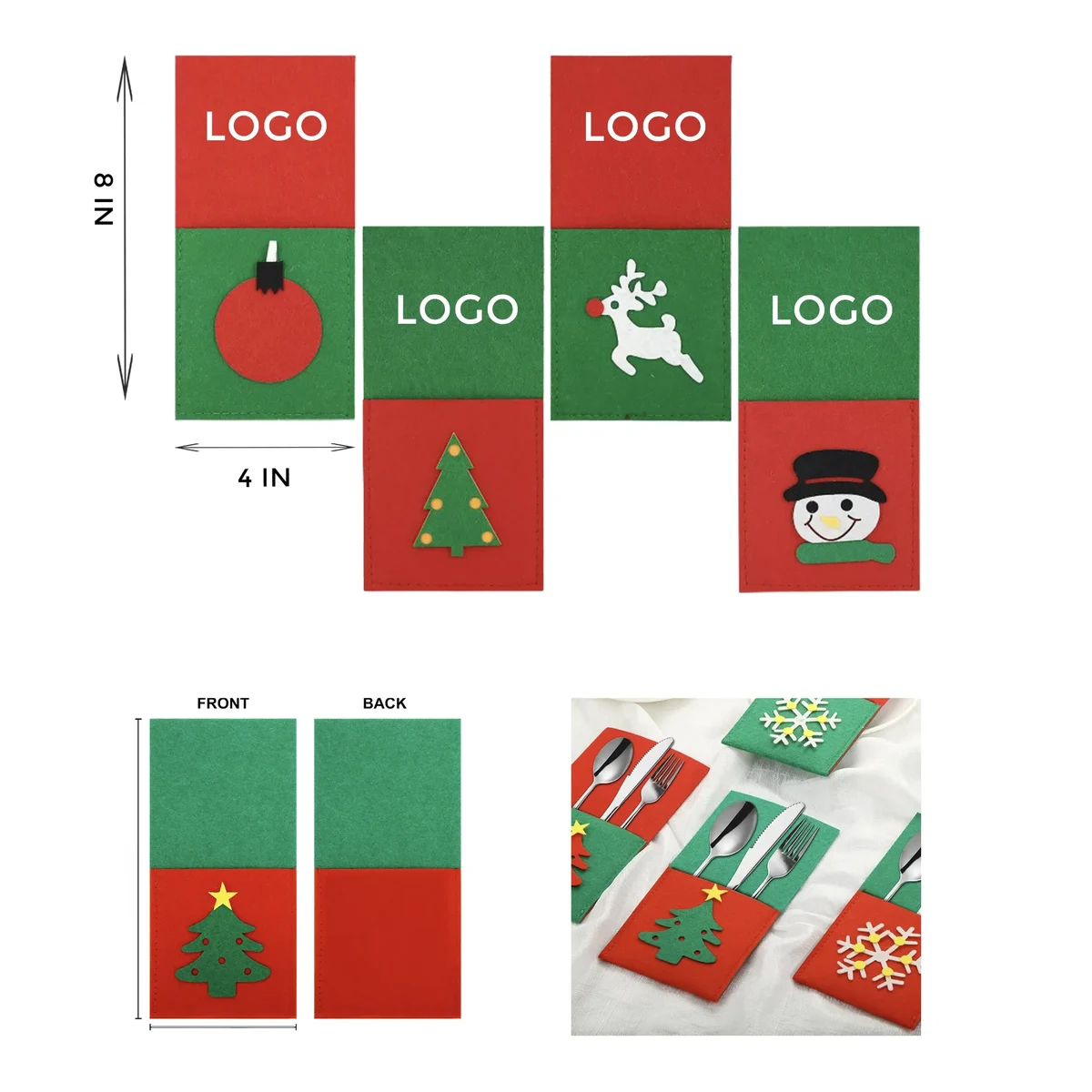 MOQ 10 PCS Christmas Cutlery Storage Bag 1