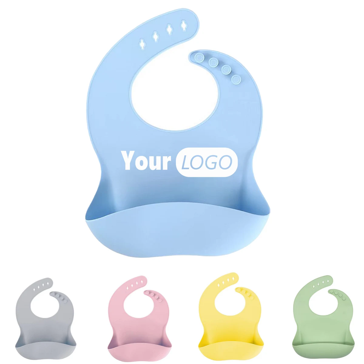 Silicone Baby Feeding Bib With Food Catcher Pocket 1