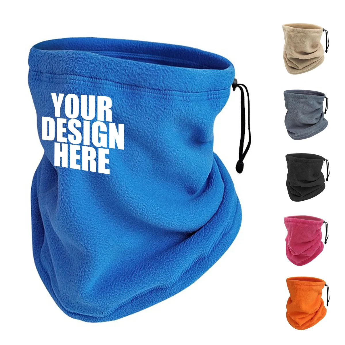 Fleece Drawstring Windproof Neck Gaiter Mask 1