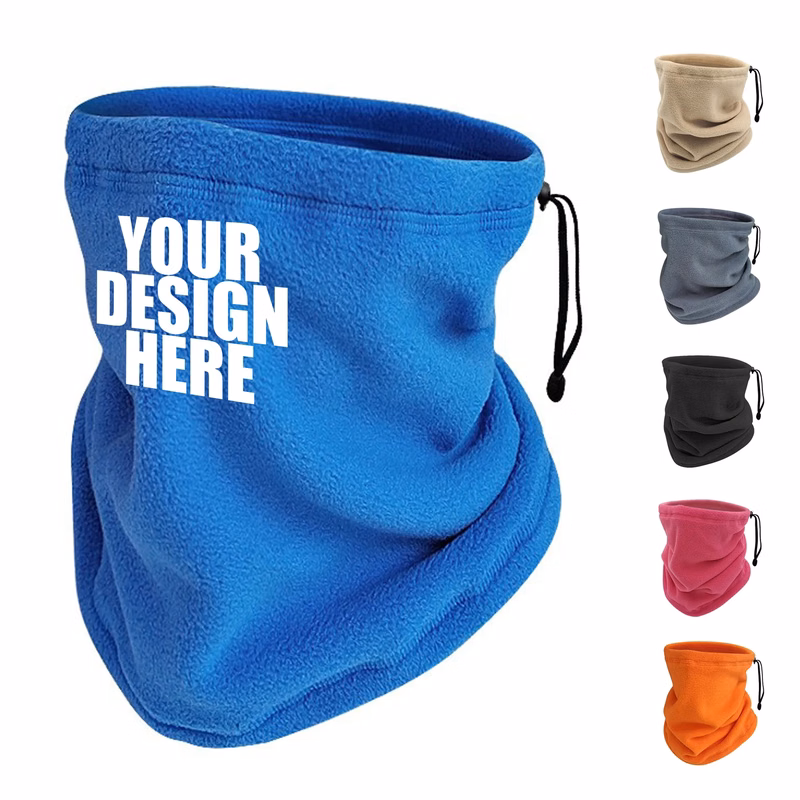Fleece Drawstring Windproof Neck Gaiter Mask