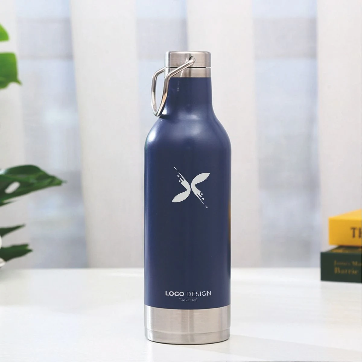 17oz Stainless Steel Water Bottles, Slim Vacuum Insulated Cupholder Flask, Reusable Leak Proof BPA- 1
