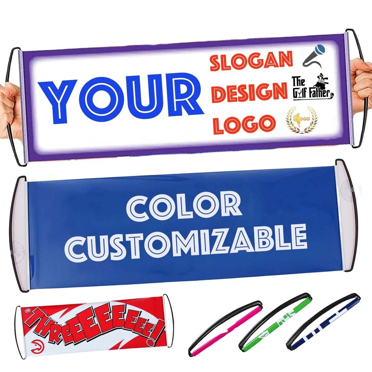 Custom Pull-up Flag Cheerleader Rally Banner 1