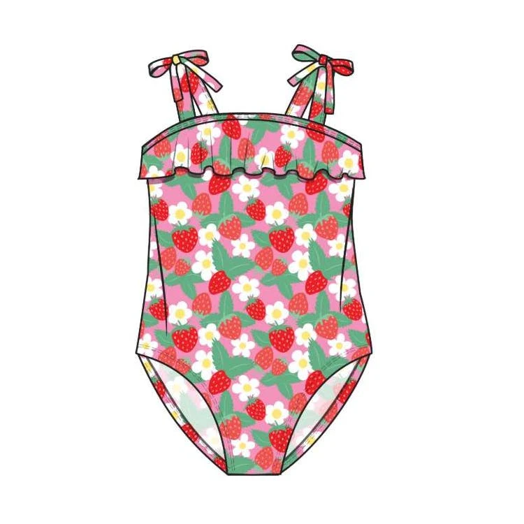 Girls One Piece Swimsuits Size 4-6X 1