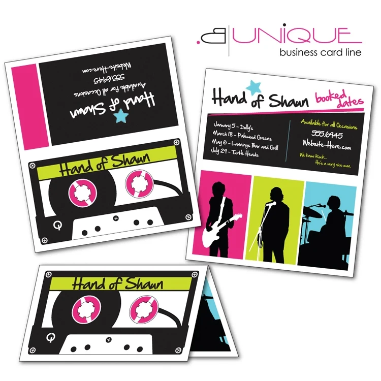 Extra-Thick UV-Coated (1S) Folded Paper Business Card (3.5x2) - B. Unique Shape 1