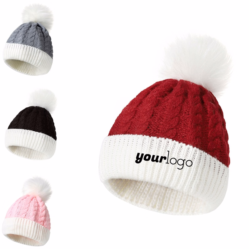 American Trends Baby Beanie with Double Pom Poms for Winter