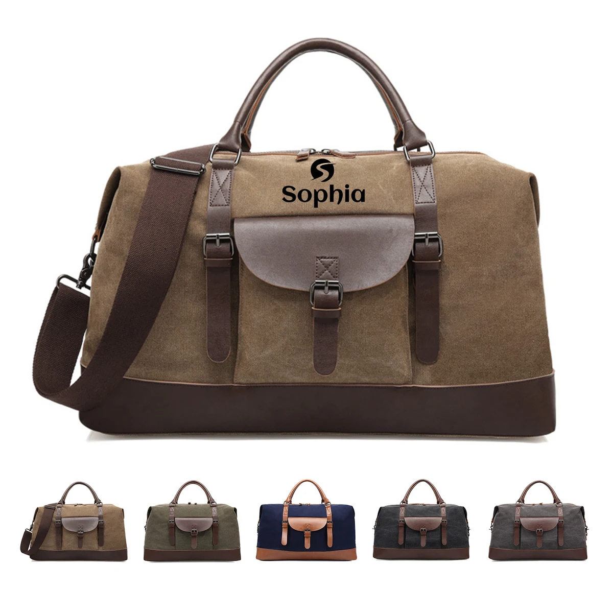 Canvas Genuine Leather Weekend Bag 1