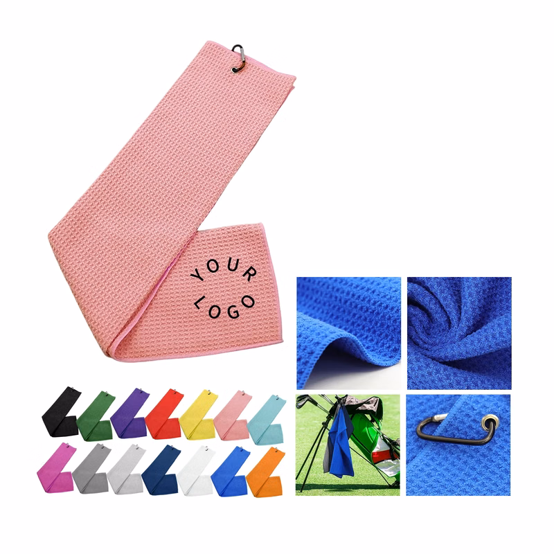 Microfiber Golf Towel with Metal Buckle for Outdoor Sports