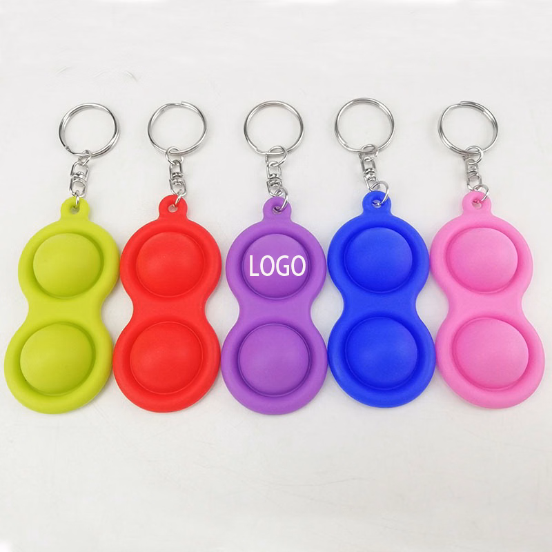 Pure Silicone 2PCS Bubbles Dimple Sensory Fidget Toys w/Keychain