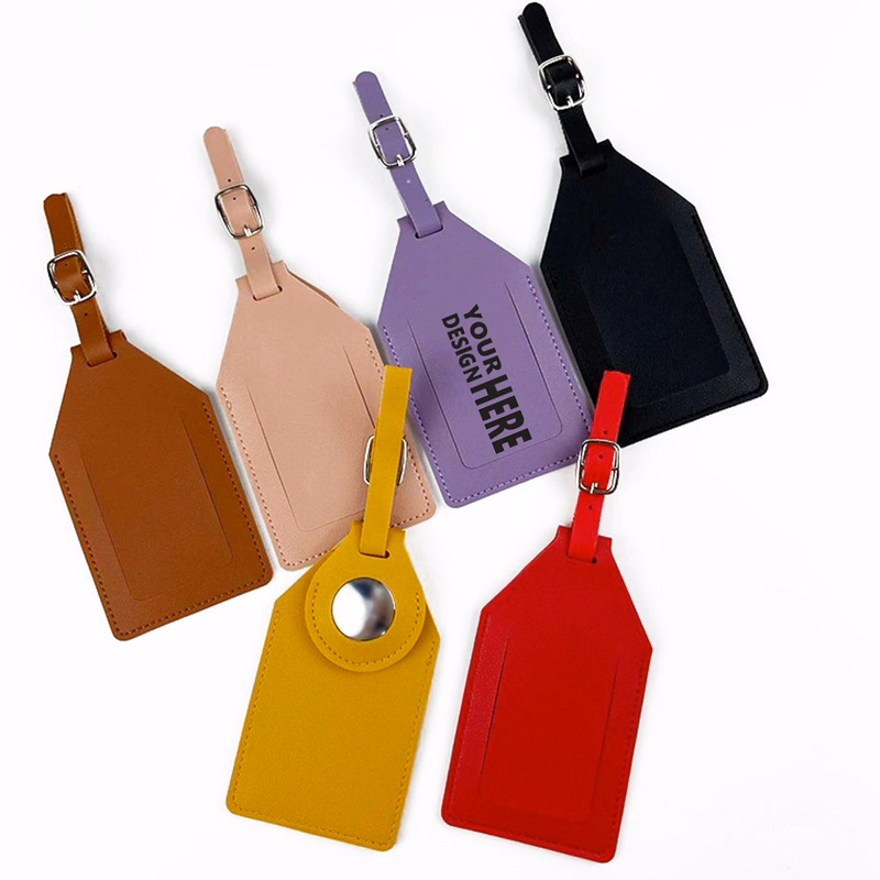 PU Luggage Tag With Tracker Holderr