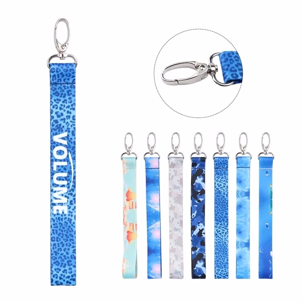 Custom 7.2" Polyester Wrist Lanyard with Snap Hook — Trade Show ID Keychain