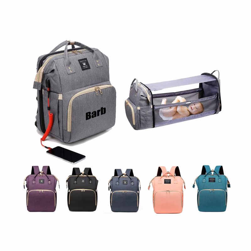 Portable Folding Crib Mommy Bag Multi-Function Backpack