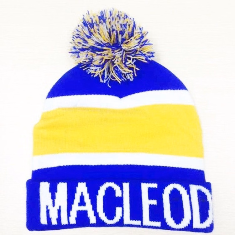 Jacquard Knitted hat with POMS