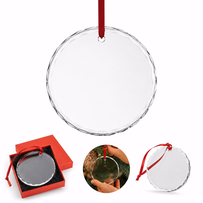 Round Crystal Glass Decoration For Customization