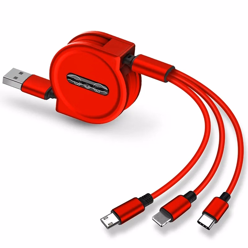 2.5A Fast charge retractable 3-in-1 data cable
