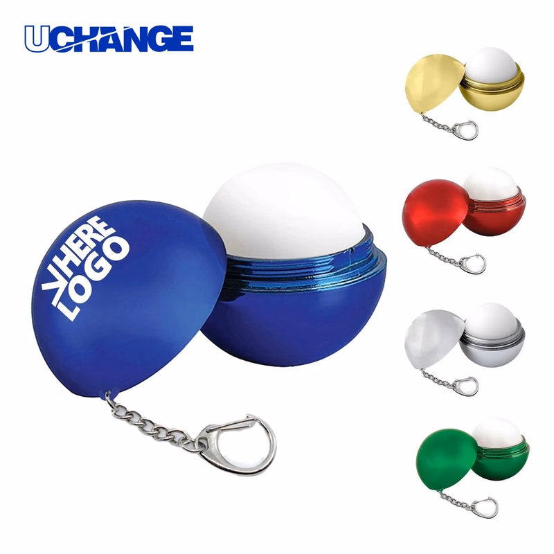 Metallic Lip Balm Keychain