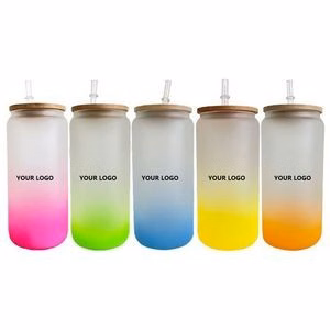 16Oz Changing Colour Frosted Glass Sublimation Cups