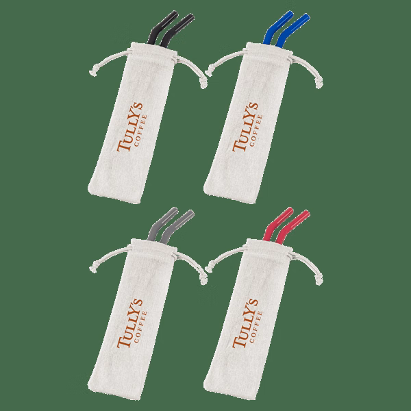 Reusable Stainless Steel Two Straw Set