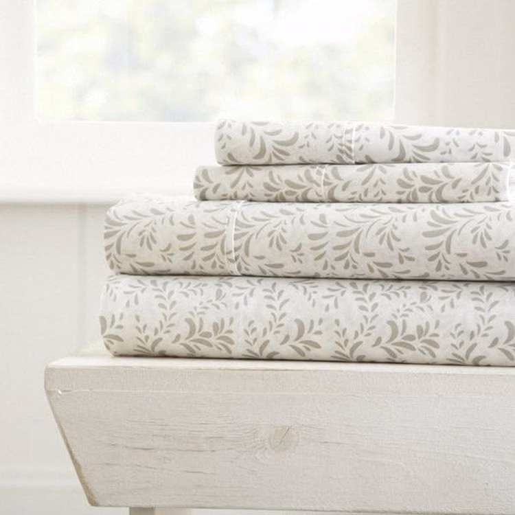 Premium Sheet Sets - Light Gray Vine Cali King 4 Piece